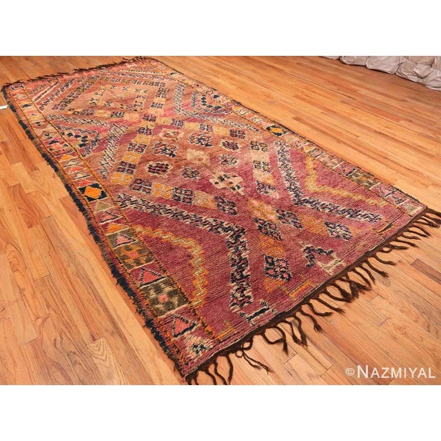 Beautiful Vintage Folk Art Moroccan Rug, Country Of Origin: Morocco, Circa Date: Mid 20th Century