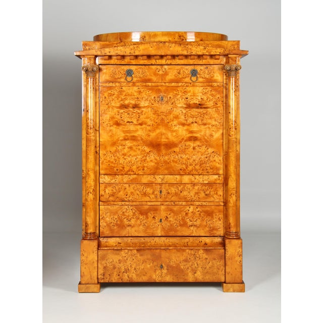 Two identical antique biedermeier cupboards north-east germany poplar burl biedermeier, c. 1825 dimensions: h x w x d: 166...