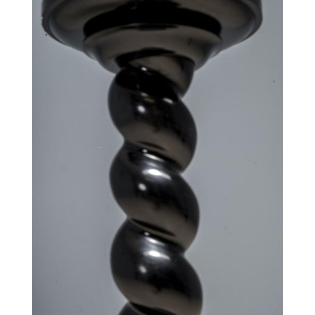 Black Baroque Flower Pedestal in Walnut, Central Europe, 1920s For Sale - Image 8 of 9