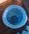Anchor Hocking 1980s Art Deco Revival French Blue Satin Draped Anchor Hocking Glass Vase For Sale - Image 4 of 5