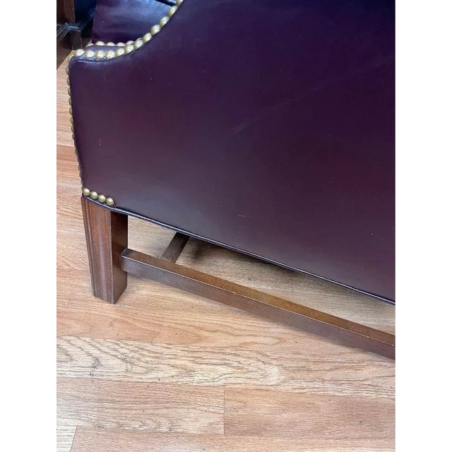 Animal Skin Sam Moore Vintage Deep Grape Color Chair With Nailhead Trim For Sale - Image 7 of 8