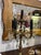 Spanish Vintage Spanish Brass Candelabra Lamp Crystal Prisms Lamp 23in For Sale - Image 3 of 8