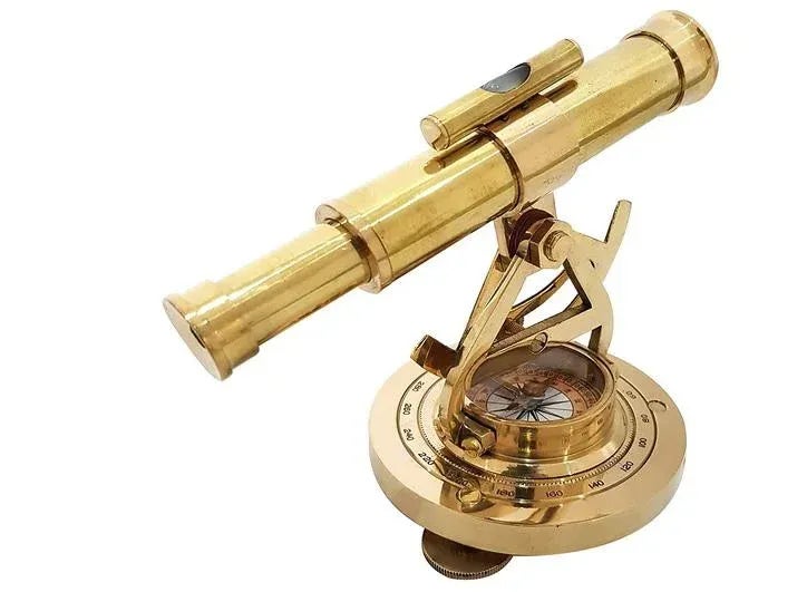 Oggetto Decorazione Nautica Ottone Vintage Brass Survey Theodolite Alidate Telescope Compass Joined Teodolite Ottone