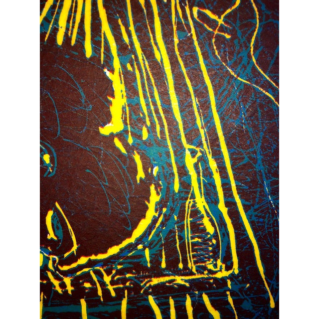 Sam Messer, Large Abstract Expressionist Figure Handmade Paper Etching Silkscreen Print, 1987 For Sale In Miami - Image 6 of 11
