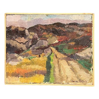 Helge Cardell, Scandinavian Landscape, 1950s, Oil on Panel, Framed For Sale