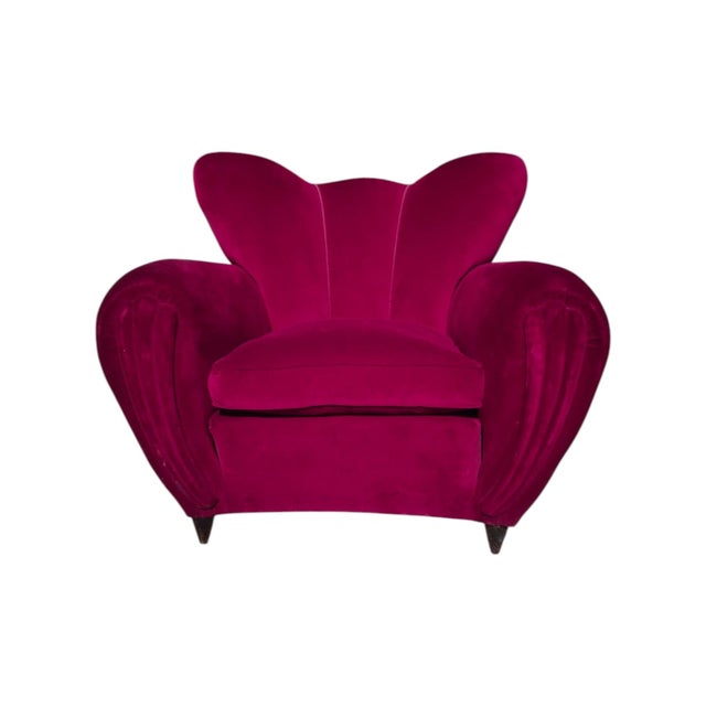 3-Seater Sofa and Armchairs in Velvet attributed to Guglielmo Ulrich, 1950s, Set of 3 For Sale - Image 10 of 15