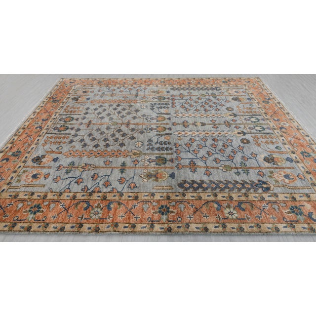 Textile 12x15Ft. Light Grey Classic Persian Tree of Life Modern Designer Oushak Turkish Style Wool For Sale - Image 7 of 12