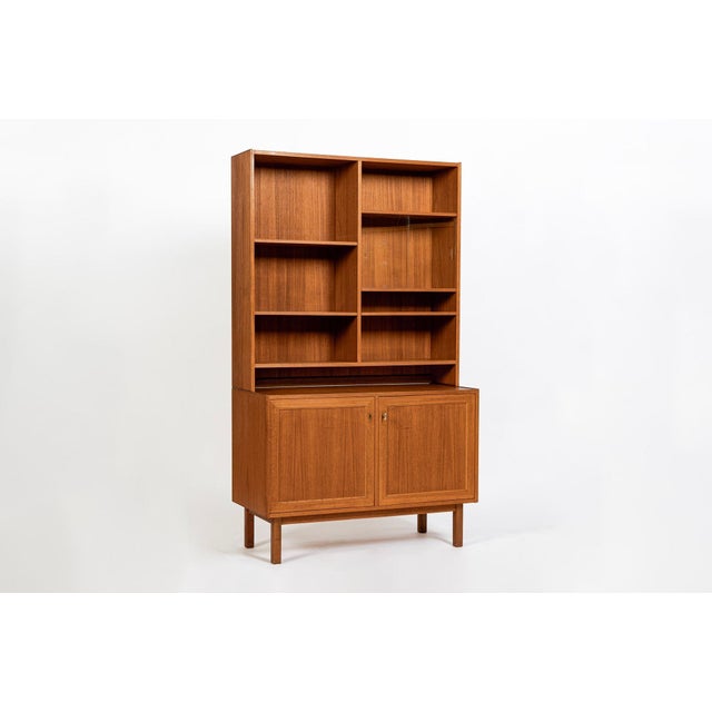 Pair Mid-Century Swedish Modern Teak Bookcase Cabinets, 1960s For Sale - Image 16 of 18