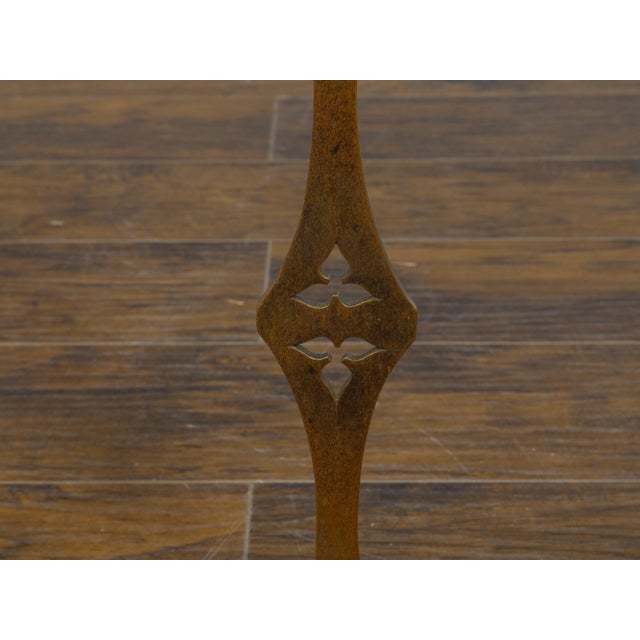 19th-Century English Bronze Andirons with Gothic Details and Heart Finials For Sale - Image 11 of 12