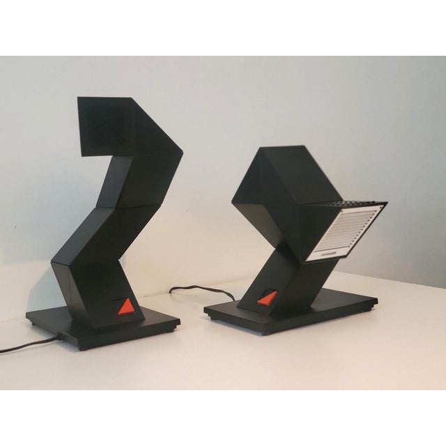Vintage Zig Zag Table Lamps from Massive, Belgium, 1984, Set of 2, in Flawless conditions. Designed 1980 to 1989 This...