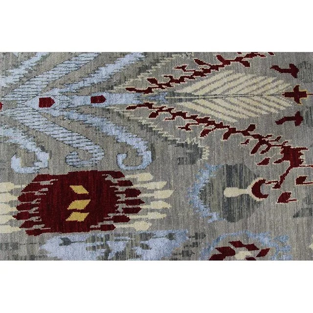 2010s Handwoven Ikat Area Rug - 12′1″ × 15′1″ For Sale - Image 5 of 12