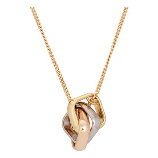 Cartier Trinity Pendant Cushion Shaped Coa 50cm Necklace Estate Fine Jewelry For Sale
