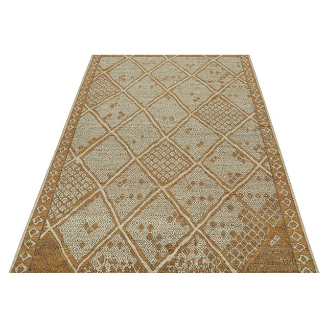 2010s Rug & Kilim’s Moroccan Style Rug in Rust With Beige and Gray ...