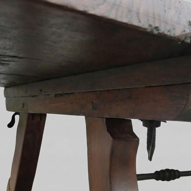 Dining Table with Wrought Iron Stretcher, 1700s For Sale - Image 5 of 13