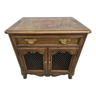 Baker Furniture Burlwood French Nightstand For Sale