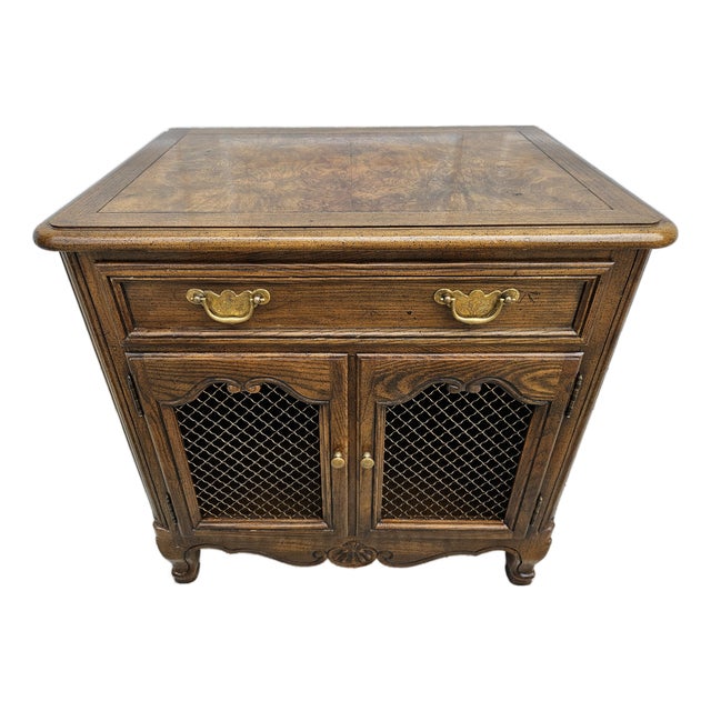 Baker Furniture Burlwood French Nightstand For Sale
