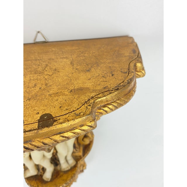 Late 19th Century Neoclassical Wall Console in Gold-Leaf Gilded Wood For Sale - Image 9 of 15
