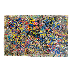 Hendrik Grise Large Vintage 1970s Abstract Expressionist Painting