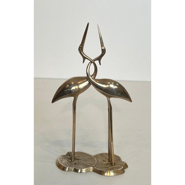 Mid-Century Modern Brass sculpture representing two entwined birds For Sale - Image 3 of 12