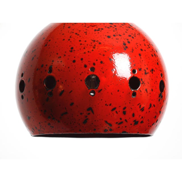 Small Mid-Century Modern Red and Black Enameled Pendant Lamp, 1960s For Sale - Image 14 of 18