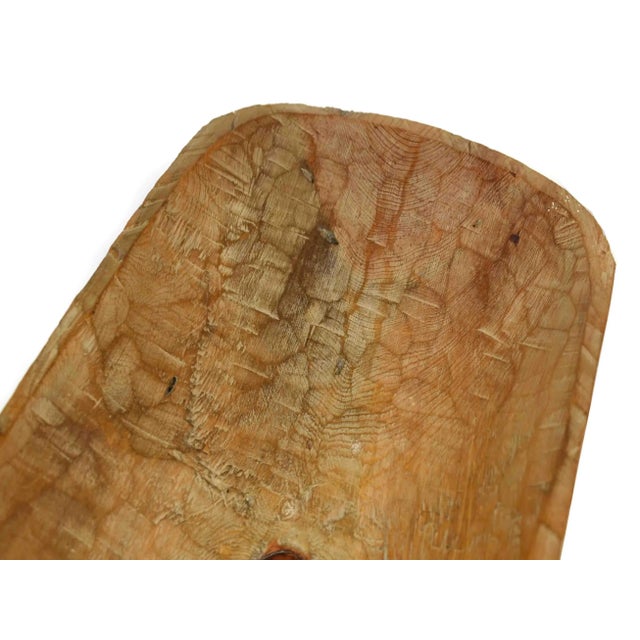 Mid 20th Century Mid-Century Organic Rustic Hand Carved Solid Wood Dough Style Bowl For Sale - Image 5 of 8