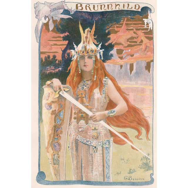 Gaston Bussière, Brunnhild, 1898, Lithograph on Paper For Sale