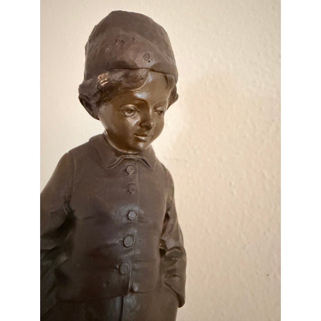 Late 19th Century, Julius Paul Schmidt-Felling, "Goose Boy" Bronze Sculpture For Sale - Image 4 of 8