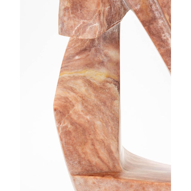 Stone Modernist Vintage Abstract Pink Marble Sculpture For Sale - Image 7 of 10