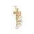Contemporary 14K Yellow Gold Akoya Cultured Pearl Cluster Swirl Brooch Pin For Sale - Image 3 of 7