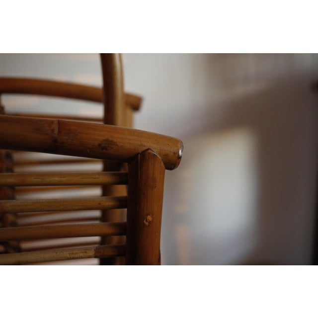 Mid Century Tortoise Bamboo Rattan Magazine Rack After Franco Albini For Sale - Image 17 of 17