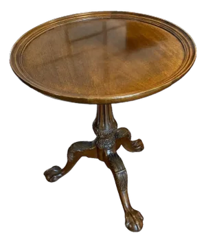Henredon Vintage Mahogany George III Style Chippendale Round Side Table, Late 20th Century