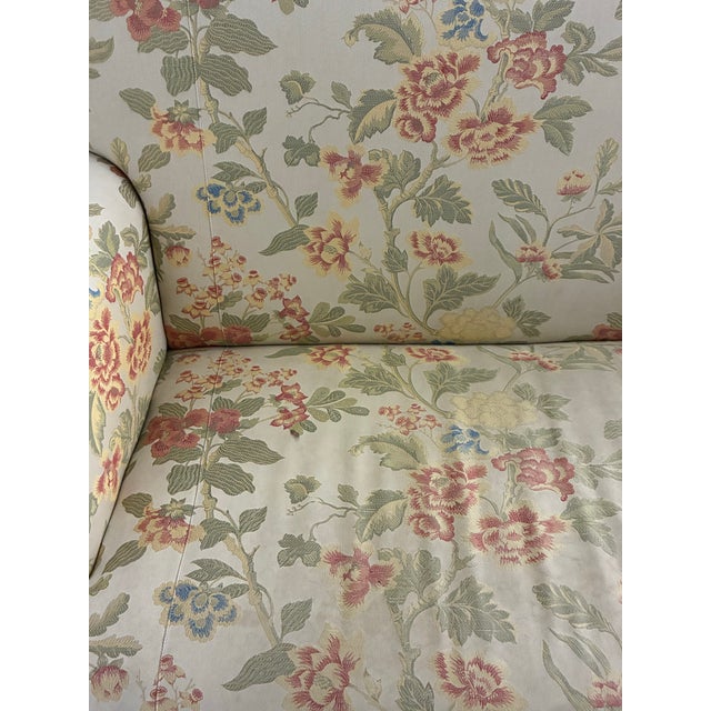 Late 20th Century Baker Furniture Milling Road English Traditional Floral Roll Arm Sofa For Sale In Charlotte - Image 6 of 12