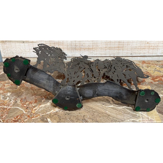 Black Riders on the Storm — Modern Cut Steel Western Cowboy Sculpture For Sale - Image 8 of 16