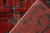 Red 1960s Vintage Mid-Century Modern Rug in Red and Black, Distressed Deco Pattern For Sale - Image 8 of 8