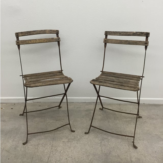 Vintage French Garden Chairs Pair Chairish