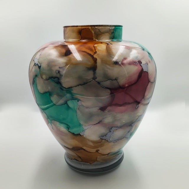 Mid-Century Murano Glass "Watercolor" Baluster Vase 1960s For Sale - Image 4 of 9