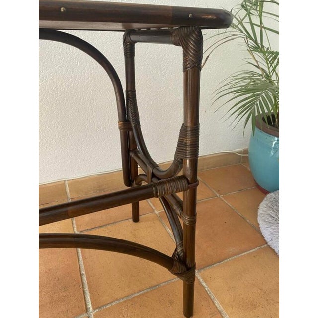 Rattan Desk with 3 Drawers, 1950s For Sale - Image 10 of 17