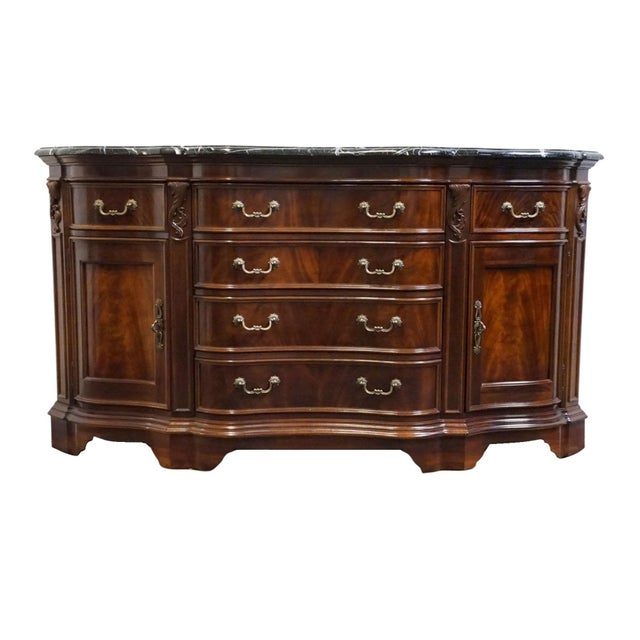 Contemporary Bernhardt Furniture Contemporary Traditional Style 76" Buffet W. Black Granite Top 368-133 For Sale - Image 3 of 15