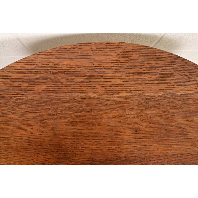 Stickley Mission Oak Arts & Crafts Center Table or Breakfast Table For Sale In South Bend - Image 6 of 10