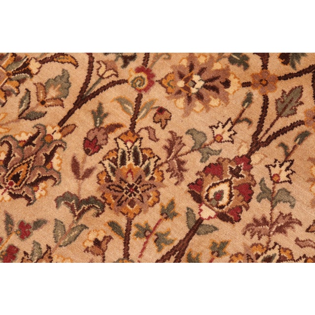 Shabby Chic 1990's Pak-Persian Taupe/Brown Wool Rug - 6'2'' X 9'6'' For Sale - Image 4 of 9