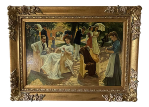 After Oscar Arthur Bluhm, Midsummer Day, Oil on Panel, Framed