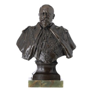 Alfred Edward Briscoe Drury, Sculpture of King Edward VII, Bronze on Stone Base For Sale
