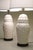 Majolica 1960s XL Matched Pair Relief Cream Crackle Glazed Porcelain Ceramic Lamps Majolica Italy - a Pair For Sale - Image 4 of 11
