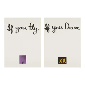1973 "If You Fly, If You Drive" Diptych Word Art Prints by Chris Burden - a Pair