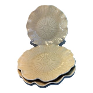 Vintage Metlox Poppy Trails Lotus Sand Color Salad Plates-Set of 4 For Sale