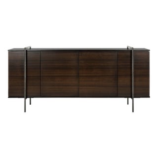 Wood Sideboard, Brown & Black For Sale