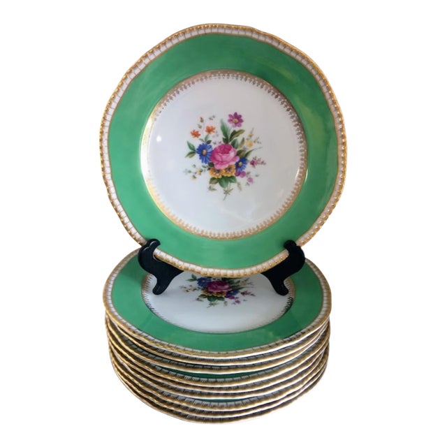 1920s Porcelain Dinner Plates, Bavarian Plates, Set of Ten For Sale