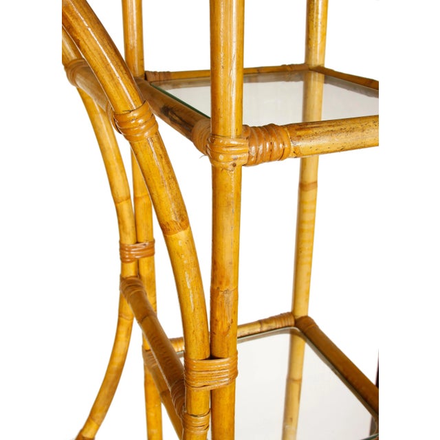 Vintage Rattan Two Part Étagère, circa 1960 For Sale - Image 4 of 5