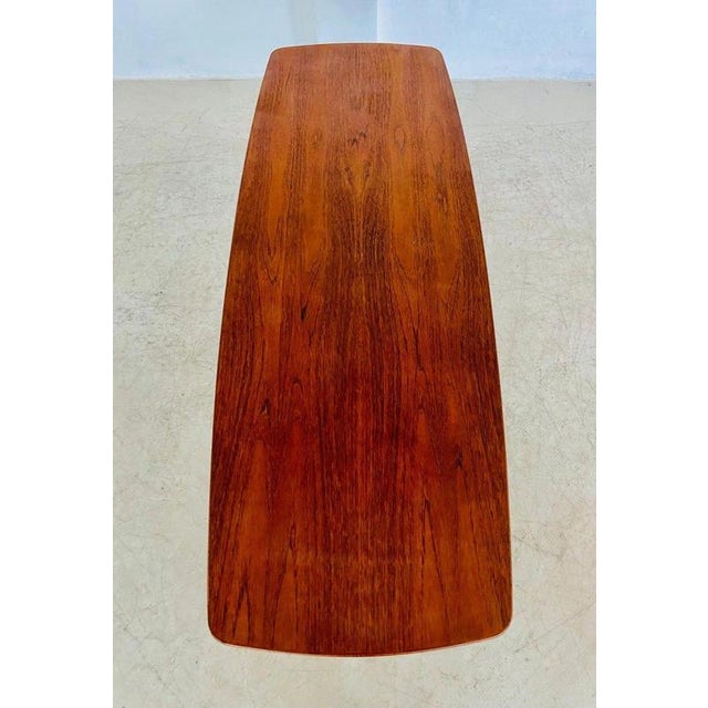 Vintage Danish Teak Coffee Table with Woven Rattan Magazine Shelf, 1960s For Sale - Image 13 of 18