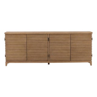 Slatted Wheat Acacia Wood Sideboard For Sale